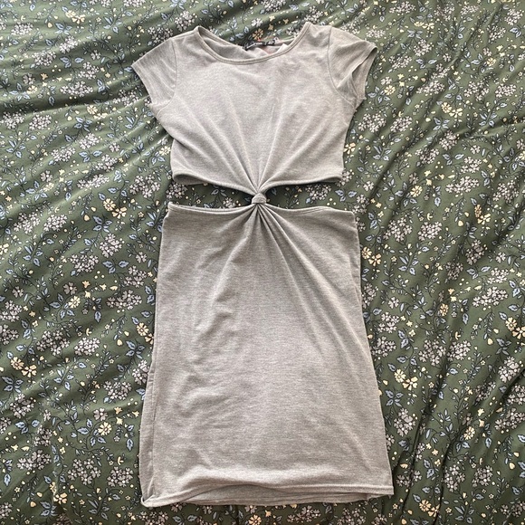 Boohoo Dresses & Skirts - Grey dress with cut outs